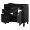 36'' Bathroom Vanity without Top Sink, Modern Bathroom Storage Cabinet with 2 Drawers and a Tipout Drawer, Solid Wood Frame (NOT INCLUDE BASIN SINK)