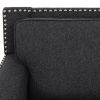 Black Linen Living Room Sofa Set
