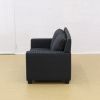 Black Linen Living Room Sofa Set