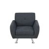 Black Grey Linen Living Room Sofa Set