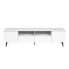Modern White TV Stand, 16 Colors LED TV Stand w/Remote Control Lights