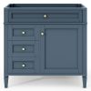 36'' Bathroom Vanity without Top Sink, Modern Bathroom Storage Cabinet with 2 Drawers and a Tipout Drawer, Solid Wood Frame (NOT INCLUDE BASIN SINK)