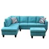 Green Flannel Living Room Sofa Set