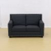 Black Linen Living Room Sofa Set