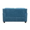 Blue Linen Living Room Sofa Set