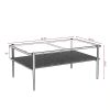 Coffee Table and End tables Set of 3, Tempered Glass Table with MDF layer, Modern Tables for Living Room , Gray Glass
