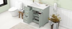 36-inch Bathroom Vanity, Transitional Style Bathroom Cabinet with Resin Sink, Single Bathroom Cabinet, with 2 Drawers and 1 Adjustable Storage Shelf