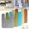 U Shaped Bathroom Rugs Contour Non-slip Toilet Mat Absorbent Cozy Velvet Floor Mat 23.62 x 19.69in