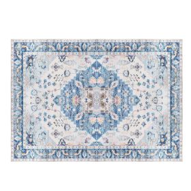 8x10FT Vintage Area Rug Modern Non Slip Carpet Boho Low Pile Soft Rug Waterproof Machine Washable Rug for Living Room Bedroom Kitchen Dining Room Unde (Option: AreaRug810FTType2)