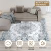 6x9FT Vintage Area Rug Modern Non Slip Carpet Boho Low Pile Soft Rug Waterproof Machine Washable Rug for Living Room Bedroom Kitchen Dining Room Under