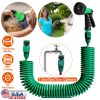 EVA Recoil Garden Hose Flexible Self-coiling Water Hose with 3/4” and 1/2” Adapter with 7 Spraying Modes for Boat Greenhouse Yard Patio